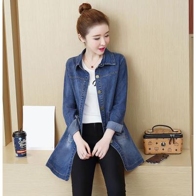 ÁO KHOÁC JEAN FORM DÀI CỔ SƠ MI TÚI THÊU ONG - NK314